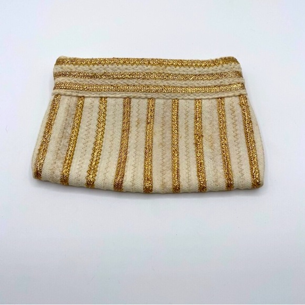 Garay Gold and White Clutch Purse Bag Party Gala Bag